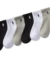 Polo Ralph Lauren Toddler Boys Solid Quarter Crew Socks, 6-Pack