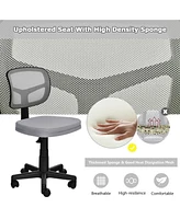 Gouun Armless Computer Chair with Height Adjustment and Breathable Mesh for Home Office