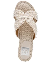 Dv Dolce Vita Women's Geeya Pearl Embellished Crisscross Slide Sandals