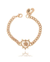 Juicy Couture Gold-Tone Chain Bracelet with Crown Heart Charm