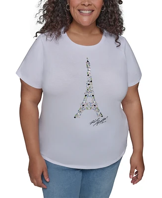 Karl Lagerfeld Paris Plus Embellished Eiffel Tower T-Shirt