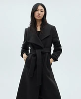 Mango Women's Belted Woolen Coat