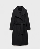 Mango Women's Belted Woolen Coat