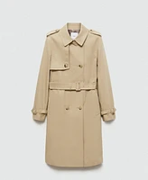 Mango Women's Belted Classic Trench Coat