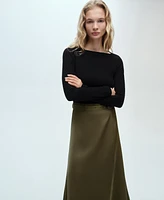 Mango Women's Combined Satin Effect Dress