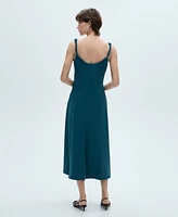 Mango Women's Ruched Midi Dress