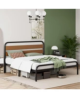 gaomon Queen Size Bed Frame with Wooden Headboard, Platform Bed Frame