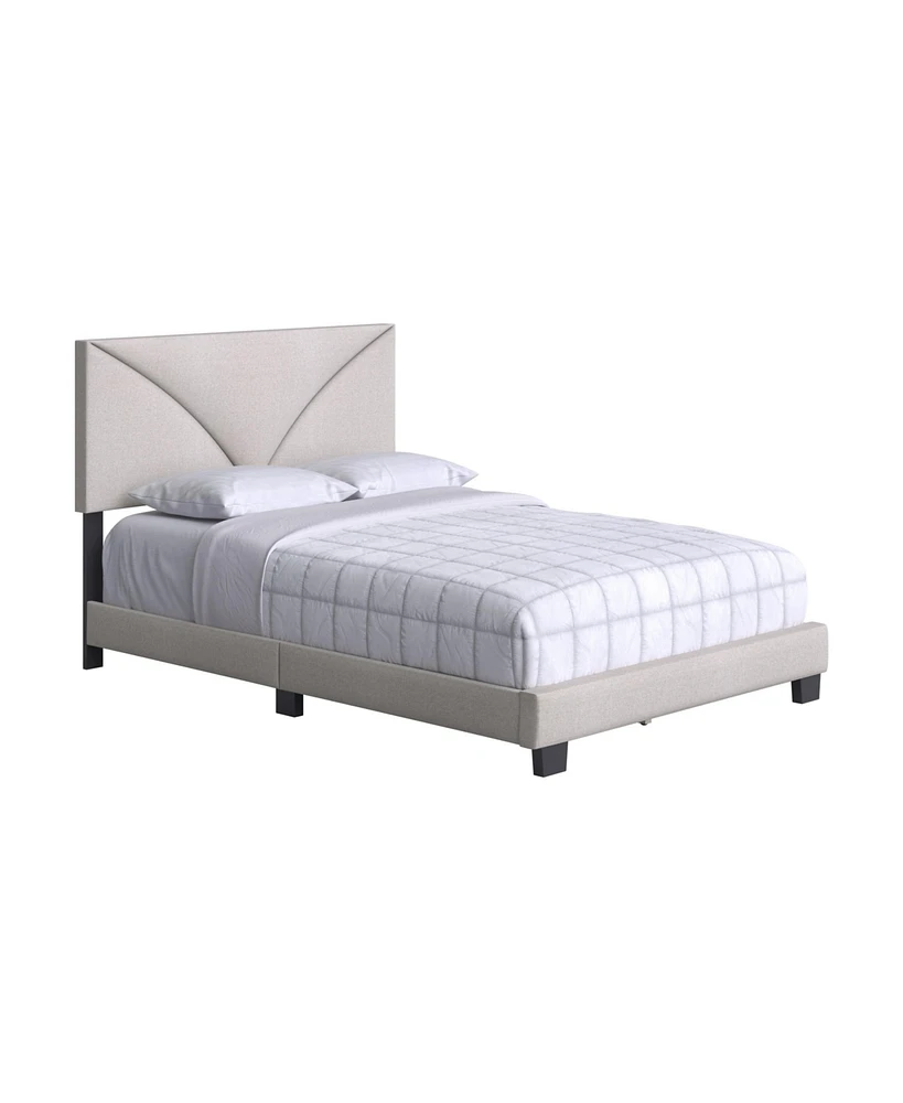 Boyd Sleep Rachel Upholstered Platform Bed with Headboard, Mattress Foundation with Strong 4 Wood Slat Supports, Box Spring Required