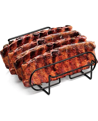 Sorbus Non-Stick Rib Rack - Holds 4 Racks for Grilling & Barbecuing