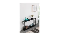 Slickblue Sofa Side Table with Black Wood Grain Finish