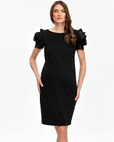 Pietro Brunelli Maternity Flower Detail Fitted Sheath Capri Dress