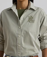 Lauren Ralph Women's Relaxed-Fit Striped Broadcloth Shirt