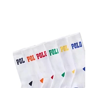 Polo Ralph Lauren Little & Big Boys Performance Logo Cushioned Crew Socks, 6-Pack