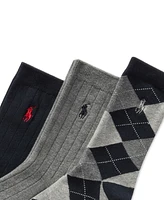 Polo Ralph Lauren Little & Big Boys Argyle Crew Socks, 3-Pack