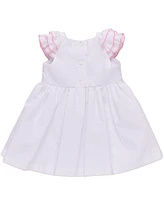 Bonnie Baby Girls Smocked Flutter Sleeved Woven Check Dress