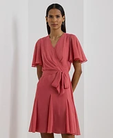 Lauren Ralph Lauren Women's Crinkle Georgette Surplice Dress