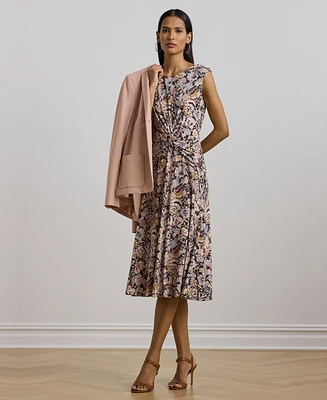 Lauren Ralph Women's Floral Twist-Front Jersey Dress