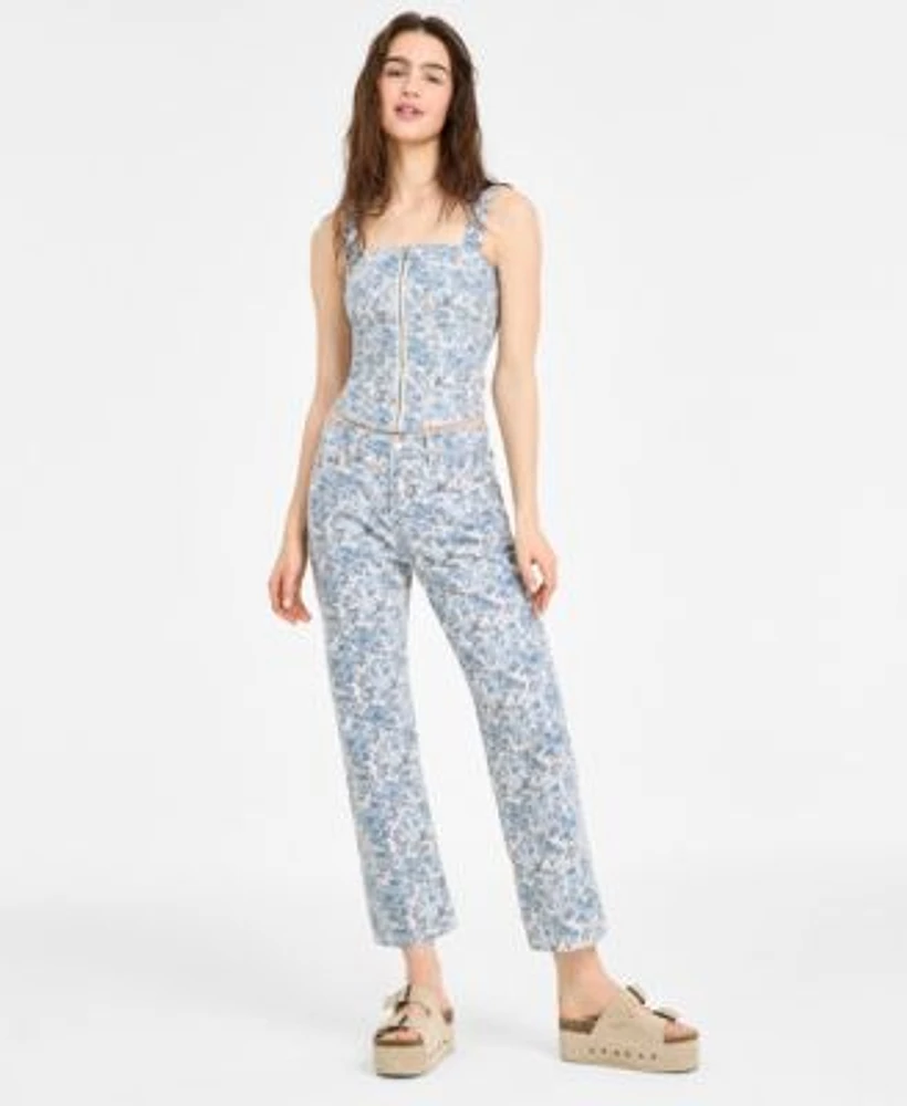 Levis Womens Floral Bustier Top Ankle Jeans