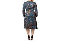 Women's Plus Diana Long Sleeve Midi Dress