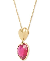 Ruby Heart Pendant Necklace (12-1/10 ct. t.w.) in 24k Gold-Plated Sterling Silver, 16" + 2" extender