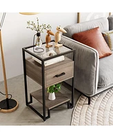 gaomon Nightstand Set of 2, Bed Side Table with Drawer, End Table for Bedroom, Living Room and Dorm, Easy Assembly