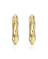Twisted Open Hoop Earrings White Gold Plated or 14K