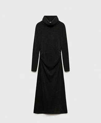 Mango Women's Draped Roll Neck Dress