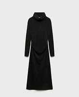 Mango Women's Draped Roll Neck Dress