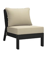 Outdoor Patio Hdpe Black Sectional Sofa with Cushions