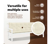 Garden Bench Cushion Cream White 78.7"x(19.7"+19.7")x2.8" Oxford Fabric