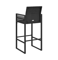 Patio Bar Stools 2 pcs Poly Rattan