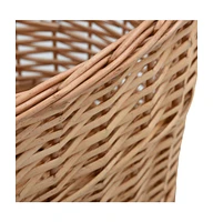 Firewood Basket with Carrying Handles 22.8"x16.5"x11.4" Natural Willow