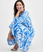 julia jordan Women's Printed Blouson-Sleeve Midi Dress