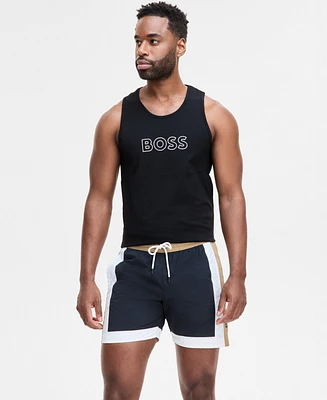 Hugo Boss Men's Colorblocked Drawstring 5" Swim Shorts