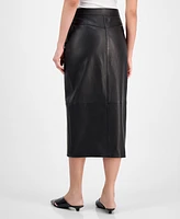 Hugo Women's Leather Midi Skirt