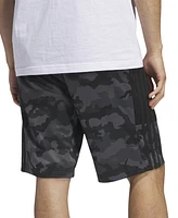 adidas Men's Essentials Regular-Fit 3-Stripes Camouflage 10" Tricot Track Shorts