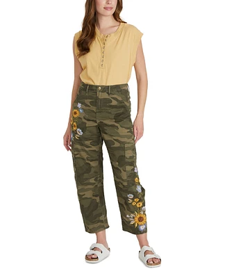 Driftwood Women's Bri Camo Barrel Cargo Pants X Sunflower