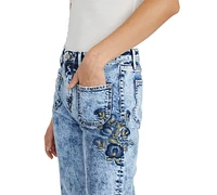 Driftwood Women's Charlee Wide-Leg Jeans X Blue Bouquet