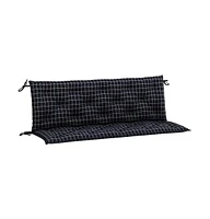 Garden Bench Cushions 2pcs Black Check Pattern 59.1"x19.7"x2.8" Fabric