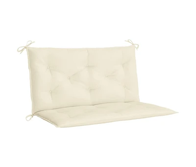 Garden Bench Cushion Cream White 39.4"x(19.7"+19.7")x2.8" Oxford Fabric