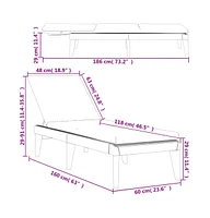 Sun Lounger with Cushion White 73.2"x23.6"x11.4" Pp