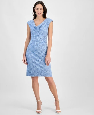 Connected Sequined Lace Sheath Dress