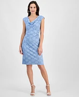 Connected Sequined Lace Sheath Dress