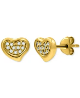 Giani Bernini Cubic Zirconia Cluster Heart Stud Earrings 18k Gold-Plated Sterling Silver, Exclusively at Macy's (Also Available Silver)