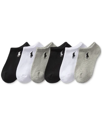 Polo Ralph Lauren Little & Big Girls Performance Cushioned Solid Low-Cut Socks, 6-Pack