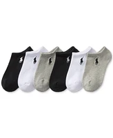 Polo Ralph Lauren Little & Big Girls Performance Cushioned Solid Low-Cut Socks, 6-Pack