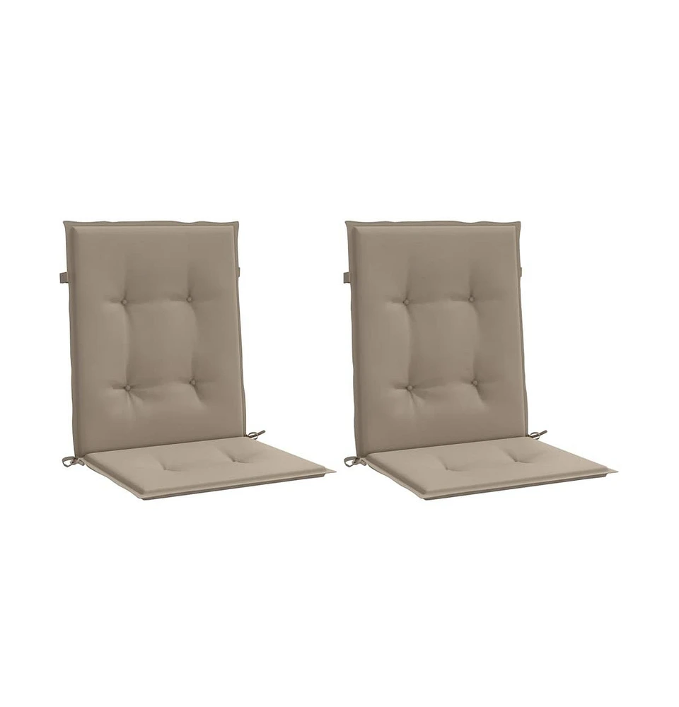 vidaXL Garden Lowback Chair Cushions pcs Taupe 39.4"x19.7"x1." Oxford Fabric