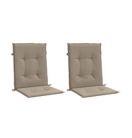 vidaXL Garden Lowback Chair Cushions pcs Taupe 39.4"x19.7"x1." Oxford Fabric