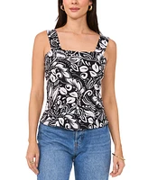 Vince Camuto Women's Printed Square Neck Sleeveless Top