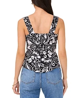 Vince Camuto Women's Printed Square Neck Sleeveless Top